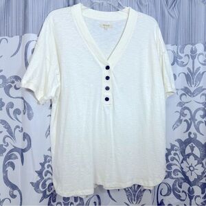 EUC Madewell Off-White Knit‎ Top Size L